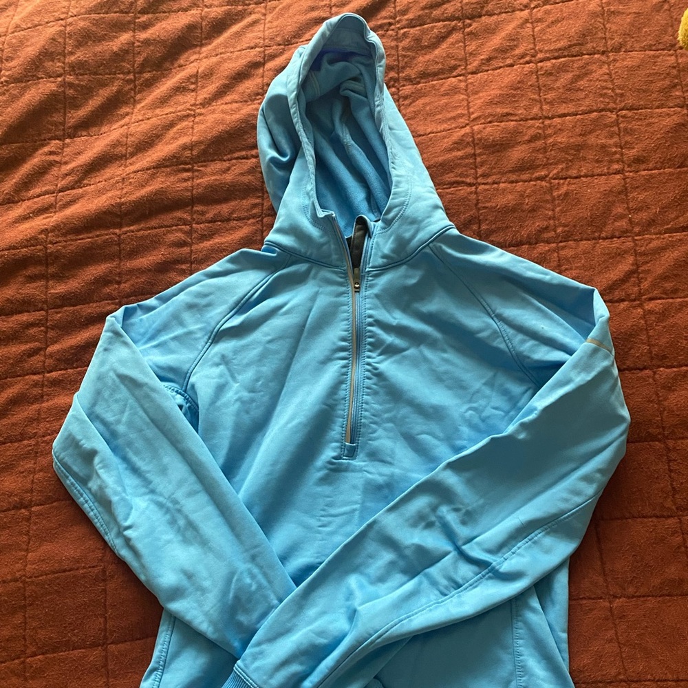 Nike light blue quarter zip winter running hoodie size S